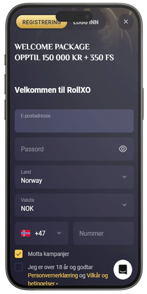 RollXO Casino mobilapp